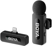 BOYA BY-V1 Wireless Lavalier Microphone for iPhone, Mobile Phone Microphone iPhone Wireless, 100m Range, Mini Lapel Mic for Podcast, Video, Vlog, YouTube, TikTok