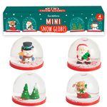 THE TWIDDLERS - 4 Mini Christmas Snow Globes in Xmas Designs for Stocking Fillers, Party Gift Bags, Festive Ornaments and Decorations for Kids & Adults - 6cm Globes (Snowman, Santa, Trees & Teddy)