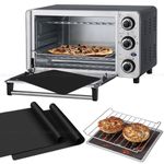 TOOLSSIDE 100% Non-Stick Toaster Oven Liner 2 PACK - 11" X 9" Oven Liners for Bottom of Oven, Great Oven Mat, Teflon Liner for Toaster Ovens, Dishwasher Safe, Best Oven Mat for Bottom of Oven