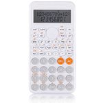 EooCoo 2-Line Standard Scientific Calculator, Portable and Cute School Office Supplies, Suitable for Primary School to College Student Use - White