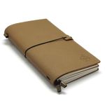 Leather Travelers Notebook with Pockets - Artichoke - Refillable Notebook Organizer, Hand-Crafted Genuine Leather Diary with Pockets for Writing, Travelers, Organizing - Blank Inserts, 8.5x4.5"