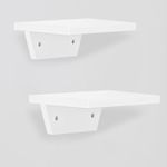 PHOENANCEE Small Floating Shelves for Wall,Mini Shelf Set of 2,Wood Ledges Display Storage Decor Chic for Living Room,Bedroom,Kitchen,Office Decoration,Trapezoidal,7.8x5.9 Inch(White)