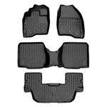 MAXLINER Car Mats, Floor Mats 3 Row Liner Set Black for 2011-2014 Ford Explorer with 2nd Row Center Console