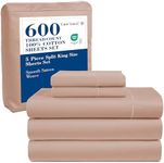 LANE LINEN Split King Sheets Sets for Adjustable Bed 100% Cotton Sateen 600 Thread Count Deep Pocket 5 Piece Soft Breathable Hotel Luxury Oeko-Tex Certified Machine Washable All Season Durable Smooth