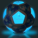 FANTECIA Size 5 Soccer Ball Glow in The Dark, Fluorescence Soccer Ball for Training and Games, Light Up Soccer Ball for Youth.