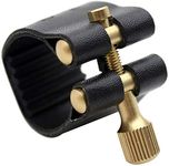 Jiayouy Professional Alto Sax Saxophone Mouthpiece Leather Ligature Fastener Black