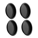 HOMOTEK 4 Pack Closet Door Finger Pull 2-1/8”, Easy Snap in Installation, Black, Fits a 5/16”Depth x 2-1/8" Diameter Opening Hole