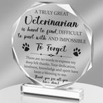 Panelee Thank You Gifts for Women Men Acrylic Appreciation Gift Inspirational Gift Office Coworker Gifts Farewell Gift Acrylic Sign Table Decor for Home(Veterinarian)