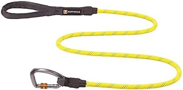 RUFFWEAR Knot-a-Leash, Reflective Rope Dog Lead with Locking Carabiner, 5ft (1.5m) Long, 11mm Thick, Lichen Green