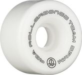 RollerBones Team Logo 98A Recreational Roller Skate Wheels (Set of 8), White, 57mm