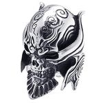 Konov Jewelry Vintage Stainless Steel Gothic Skull Biker Mens Ring, Black Silver, with Gift Bag, Size 15, C21859-15