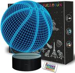 FULLOSUN Basketball 3D Night Light Birthday Gift Lamp, Light Up Basketball Gifts 3D Illusion Lamp with Remote Control 16 Colors Changing Sport Fan Room Decoration Kids Room Idea …