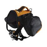 Kurgo Big Baxter Dog Backpack, Dog Saddlebag, Pet Backpack for Hiking, Walking, or Camping, Black/Orange