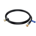 Coaxial Cable RG6, with a Right Angle 90° Connector, 1.5 ft, 5 Pack, Coax Cable F-Type Triple Shielded Coax Cable 1.5 Feet (Black)