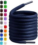 BIRCH's Oval Shoelaces 27 Colors Half Round 1/4" Shoe Laces 4 Different Lengths NAVY Size: 29.5"(75cm) S