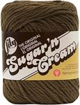 Lily Sugar 'N Cream The Original Solid Yarn - (4) Medium Gauge 100% Cotton - 2.5 oz - Warm Brown - Machine Wash & Dry