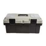 Vogue Knife Box 45 cm, Black & Grey, Strong Plastic Box, Holds Large Numbers of Knives (Sold Separately), Size: 455x240x210 mm, Removable Interior Tray, Lockable with Padlock (Not Included), CF701