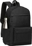 SAKUTANE Black Backpack 21Litre Waterproof School Bag 15.6 inch Laptop Rucksack Plain No Logo Lots Pockets Teenagers Kids Men Women 33x14x44cm College Work Trip Gym Travel Roomy Daypack Lightweight