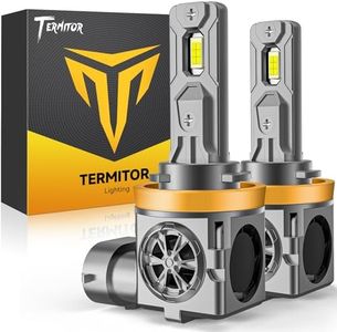 Termitor H11/H9/H8 LED Bulbs, 40,000LM 900% Ultra-Brightness, Real 1:1 Halogen Mini Size, 6500K Cool White H11 Fog Lights, 10-Year Extended Lifespan, Plug and Play, Pack of 2