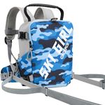 Caolpce Ski Snowboard Harness Trainer Backpack for Kids, Kid Ski Snowboard Harness with Retractable leashes for Speed Control (Blue)