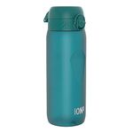 ION8 Water Bottle, 750 ml/24 oz, Leak Proof, Easy to Open, Secure Lock, Dishwasher Safe, BPA Free, Flip Cover, Carry Handle, Soft Touch Contoured Grip, Easy Clean, Odour Free, Carbon Neutral, Aqua