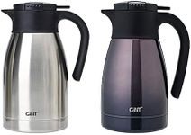 GiNT 2 Pack 51Oz Thermal Coffee Carafe Stainless Steel Double Walled Vacuum Insulated Coffee Carafes For Keeping Hot 12 Hour (Silver+Purple 1.5L)