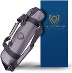 Dalstrong Ballistic Series Knife Roll - Graphite Black - Premium Ballistic Nylon & Top Grain Leather Roll Bag - 22 Knife Slots - Interior and Rear Zippered Pockets - Blade Travel Storage/Case