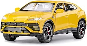 SASBSC Toy Cars for Boys Age 4-7 Lambo Urus Car Toys for 3 4 5 6 7 8 Year Old Boy Off-Road Metal Cars for Kids Diecast Model Cars with Light and Sound Birthday Gifts(Yellow, 1:24)