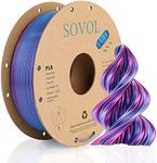 Sovol Silk PLA Filament 1.75mm, Dual Color Rose Blue 2 in 1 Coextrusion Material Dimensional Accuracy +/-0.03mm, 1kg/2.2lbs