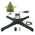 GREATDAY Rotating Tree Stand,360-Degree rotating christmas tree stand,Up to 7.5ft and 80 pounds Artificial Tree,With 3 settings trunk diameter