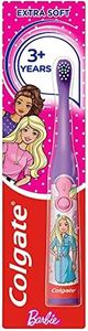 Colgate Barbie Toothbrush for kids, Battery Powered Electric Toothbrush, Age 3+, Kids toothbrush with Extra Soft Bristles and Slim Handle, Includes Replaceable Batteries