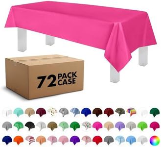 Grandipity Hot Pink 72 Pack Premium Disposable Plastic Tablecloth 54 Inch. x 108 Inch. Decorative Rectangle Table Cover
