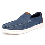 Nautica Men's Slip-On Loafers Casual Moc Toe Sneakers Boat Shoes Slipper for Men – Lightweight, Comfortable & Breathable - Derwin, Blue Denim, 10