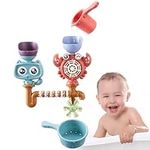 Navaris Baby Bath Toy - Fun Water Pouring and Rotation Feature - Shower and Bath-Toys for 1 to 4 Year Old Boys and Girls - Vibrant Colours, for Babies, Toddlers and Kids