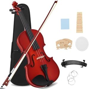 MUSTAR Violin, 4/4 Violin for Beginners, Classic Violin 4/4 Full Set with Bow, Rosins, Hard Case, Mute, Fingerboard Stickers, Shoulder Rest, Beginner KIt for Adults,Kids