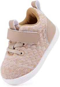 BMCiTYBM Baby Walking Shoes Infant Boy Girl Tennis Sneakers Breathable First Step Shoes 6 9 12 18 24 Months Camel Size 12-18 Months Infant