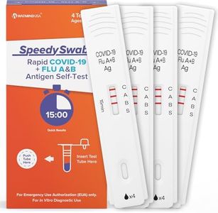 SpeedySwab COVID-19 Rapid Antigen Home Test, At-Home COVID, Flu A & B Test Kit Detection, Non-invasive OTC Nasal Swab, Results in 15 Minutes, FDA EUA Authorized (4 Tests)