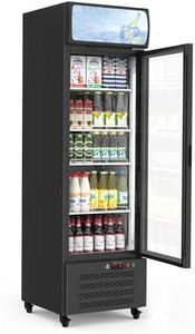 GarveeTech Commercial Merchandiser Refrigerator,11.3 Cu.Ft Glass Door Display Refrigerator,Drink Cooler Beverage Fridge With Soft Led Light, 4 Adjustable Shelves, Black