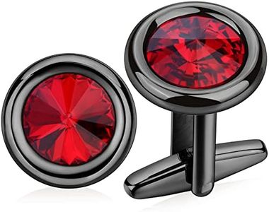 HAWSON Cufflinks for Men with Swarovski Crystal Cuff Links for Formal Business Wedding Shirts in Gift Box, Metal