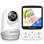 HelloBaby Monitor with 29 Hour Battery Life and 4Inch IPS Screen, No WiFi, Video Baby Monitor with Camera and Audio 1000ft Long Range Night Vision 2 Way Talk Temperature VOX Mode for Baby Pet Elderly