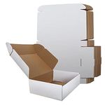 RLAVBL 20 Pack 305x229x77 mm (12x9x3 in) Shipping Boxes Small White Corrugated Cardboard Box for Packing Mailing