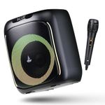 boAt Partypal 185 Speaker with 50 W Signature Sound, Karaoke with Mic, Up to 6 hrs Playtime, TWS Mode, Bluetooth v5.0, AUX Port, & USB Type-C Port(Midnight Black)