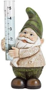 Bits and Pieces Garden Décor-Hand Painted Gnome Rain Gauge Sculpture for Your Garden Lawn or Patio - Charming Durable Weather Resistant Polyresin Statue