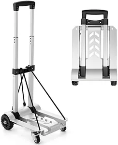 KEDSUM Foldable Aluminum Panel Hand Truck, Portable 270 lbs Lightweight Utility Cart for Travel, Shopping, Office Use