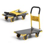 Corvids 200 Kg Heavy-Duty Folding Metal Hand Platform Trolley/Truck | 2-Year Warranty | Portable & Compact Industrial Dolly Cart with 360 Rotating Wheels for Home, Office & Warehouse Use