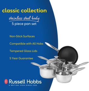 Russell Hobbs 5-Piece Pan Set – Non-Stick Cookware Set