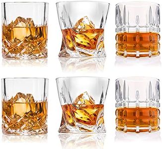 DeeCoo Whiskey Glasses-Premium 10, 11 OZ Scotch Glasses Set of 6 /Old Fashioned Whiskey Glasses/Style Glassware for Bourbon/Rum glasses/Bar Tumbler Whiskey Glasses(Mixed)