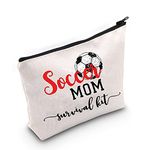 LEVLO Soccer Mom Cosmetic Bag Soccer Mom Gifts Soccer Mom Survival Kit Makeup Zipper Pouch Bag For Football Coach Soccer Mom, Soccer Mom, Large