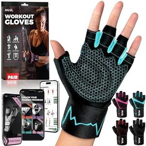 MhIL Workout Gloves for Women – Comfortable Gym Gloves for Women with Hand Protection and Enhanced Grip – Weight Lifting Gloves for Women with Wrist Wraps Support for Safety, Hygiene, and Style