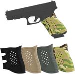 Tactical Rubber Grip Glove Sleeve Slip-On Ventilated Grip Grips for Glock (4 Pcs camoBKODYellow Color)